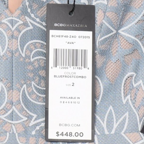 BCBGMAXAZRIA Ava Cut Out Gown Blue Frost Size 2 - Picture 9 of 9